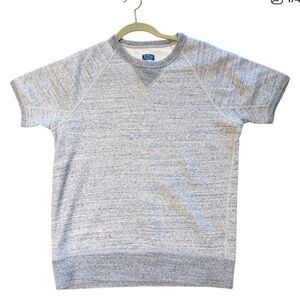 J. Crew Vintage Fleece C6674 Heather Gray Short Sleeve Crewneck Sweatshirt XL